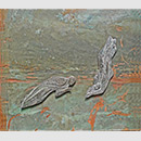 Zuwendung, Bronzerelief, Kupfer, 56·65, 2011; Foto: Wolfgang Friedrich